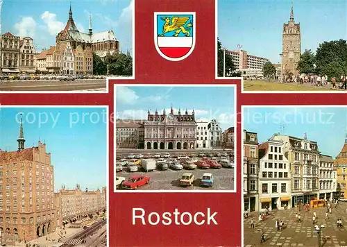 AK / Ansichtskarte Rostock Mecklenburg Vorpommern Ernst Thaelmann Platz Kroepeliner Tor Langestrasse Rathaus Kroepeliner Strasse Kat. Rostock