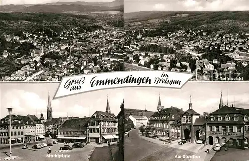 AK / Ansichtskarte Emmendingen Fliegeraufnahme Marktplatz Am Stadttor Kat. Emmendingen