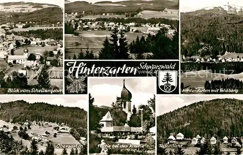 AK / Ansichtskarte Hinterzarten Scheibenfelsen Panorama Feldberg Oberzarten Kirche Teilansicht Kat. Hinterzarten
