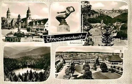 AK / Ansichtskarte Freudenstadt Marktplatz Skulptur Panorama Stadtblick Kat. Freudenstadt