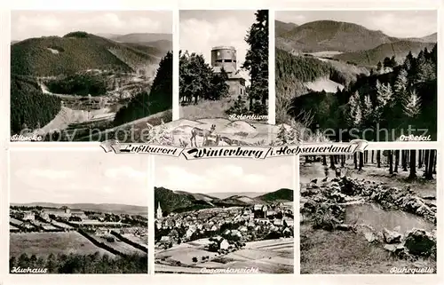 AK / Ansichtskarte Winterberg Hochsauerland Silbecke Astenturm Orketal Kurhaus Panorama Ruhrquelle Kat. Winterberg