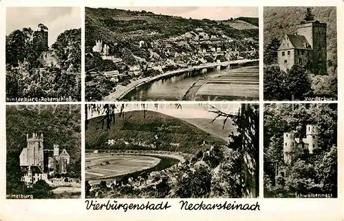 AK / Ansichtskarte Neckarsteinach Hinterburg Rabenschloss panorama Vorderburg Mittelburg Schwalbennest Kat. Neckarsteinach