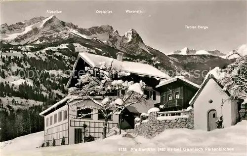 AK / Ansichtskarte Garmisch Partenkirchen Pfeiffer Alm mit Zugspitze Kat. Garmisch Partenkirchen