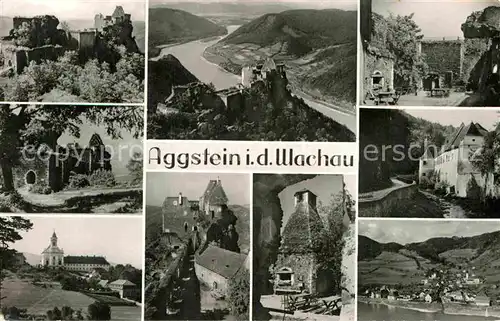 AK / Ansichtskarte Aggstein Burgruine Teilansichten Panorama