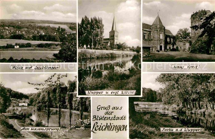 AK / Ansichtskarte Leichlingen Rheinland Panorama Wupper Ev Kirche Haus ...