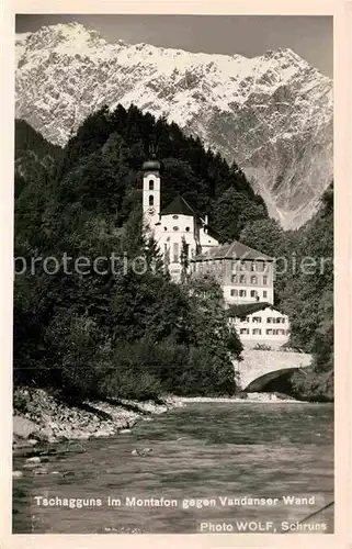 AK / Ansichtskarte Tschagguns Vorarlberg Kirche mit Vandanser Wand Kat. Tschagguns