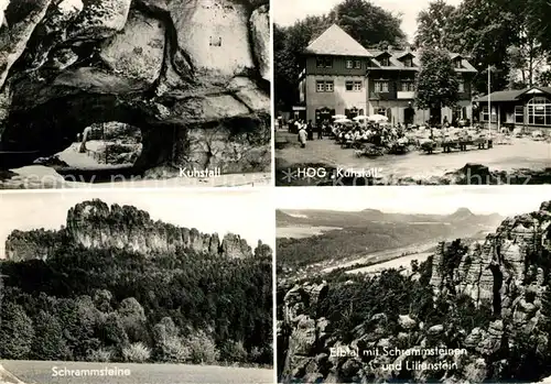 AK / Ansichtskarte Lilienstein HOG Kuhstall Schrammsteine Elbtal Lilienstein  Kat. Bad Schandau