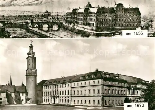 AK / Ansichtskarte Weimar Thueringen Schloss um 1655 und um 1970 Kat. Weimar