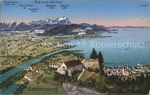AK / Ansichtskarte Gebhardsberg Vorarlberg Alvier Kette Hohen Kasten Furgelfirst Altmann Saentis Bregenz Kat. Bregenz