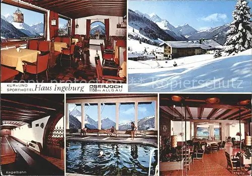 AK / Ansichtskarte Oberjoch Kur und Sporthotel Haus Ingeborg Kebelbahn Hallenbad Allgaeuer Alpen Kat. Bad Hindelang