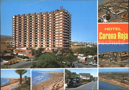 AK / Ansichtskarte Playa del Ingles Gran Canaria Hotel Corona Roja Strand Mini Tren Kat. San Bartolome de Tirajana