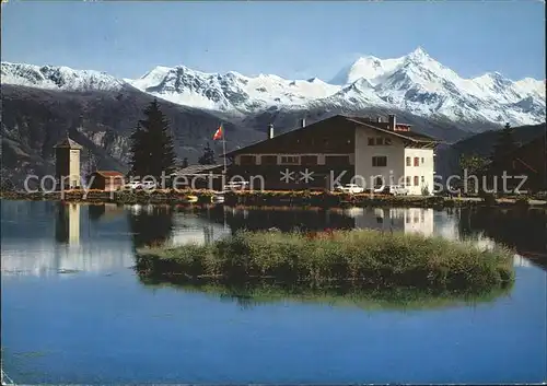 AK / Ansichtskarte Montana Crans Lac Grenon Hotel du Lac et le Weisshorn Walliser Alpen Kat. Randogne