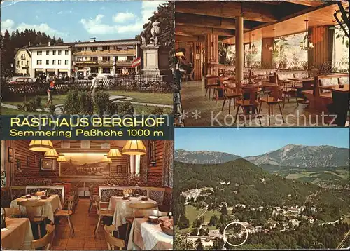 AK / Ansichtskarte Semmering Niederoesterreich Rasthaus Berghof Cafe Restaurant Pension Minigolf Kat. Semmering