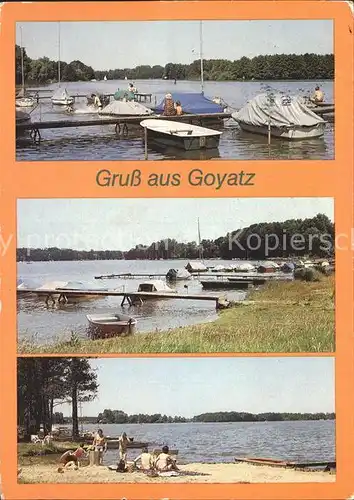 AK / Ansichtskarte Goyatz Uferpartie am See Bootsanleger Strand Kat. Schwielochsee