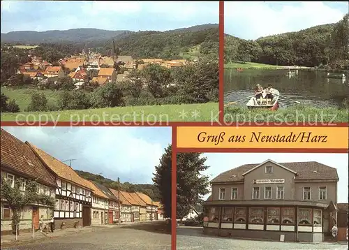 AK / Ansichtskarte Neustadt Harz uebersicht Gondelteich Bodestrasse FDGB Gaststaette Ratskeller Kat. Neustadt Harz