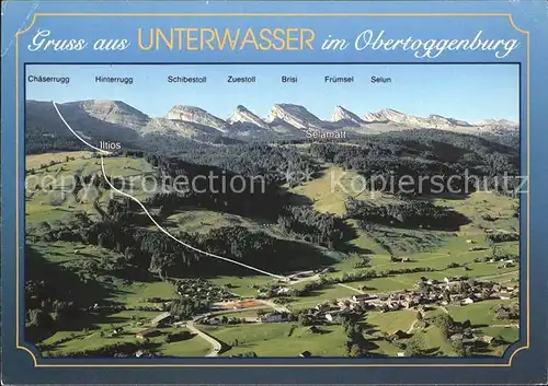 AK / Ansichtskarte Unterwasser Toggenburg Panorama Obertoggenburg Churfirsten Appenzeller Alpen Fliegeraufnahme Kat. Unterwasser