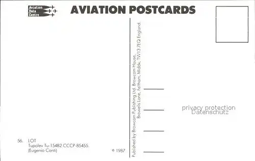 AK / Ansichtskarte Flugzeuge Zivil LOT Tupolev Tu 154B CCCP 85455  Kat. Airplanes Avions