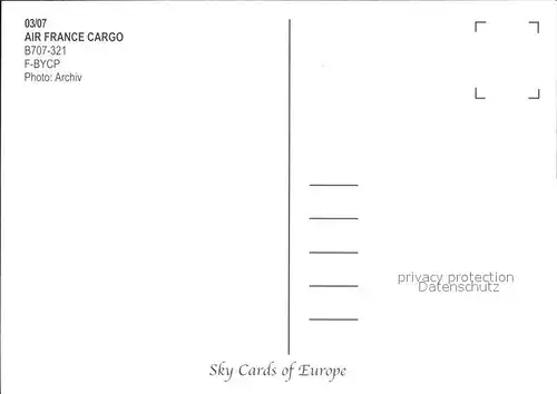 AK / Ansichtskarte Flugzeuge Zivil Air France Cargo B 707 321 F BYCP  Kat. Airplanes Avions
