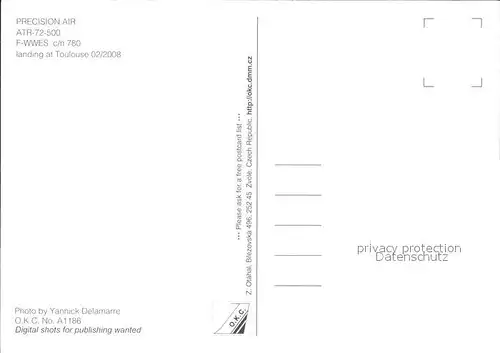 AK / Ansichtskarte Flugzeuge Zivil Precision Air ATR 72 500 F WWES c n 780 Kat. Airplanes Avions