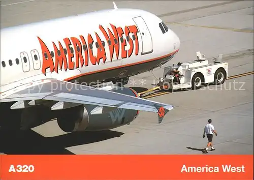 AK / Ansichtskarte Flugzeuge Zivil America West A320 Kat. Airplanes Avions