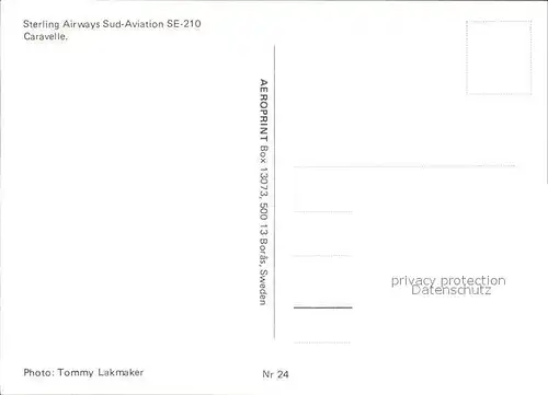 AK / Ansichtskarte Flugzeuge Zivil Sterling Airways Sud Aviation SE 210 Caravelle Kat. Airplanes Avions