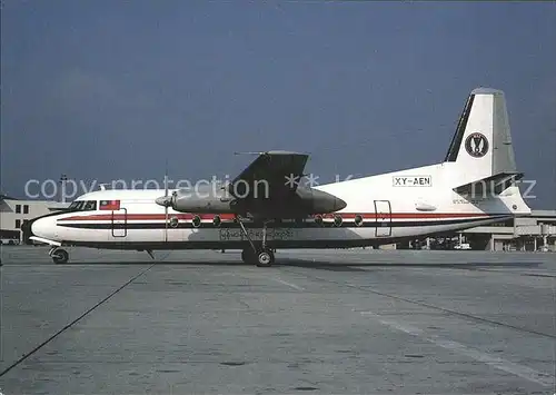 AK / Ansichtskarte Flugzeuge Zivil Burma Airways Fokker F 27 600 XY AEN  Kat. Airplanes Avions