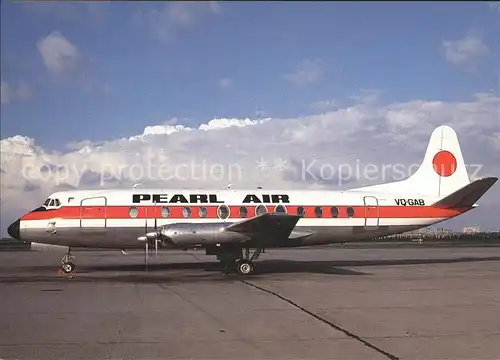 AK / Ansichtskarte Flugzeuge Zivil Pearl Air Visckers Viscount 804 VQ GAB Kat. Airplanes Avions