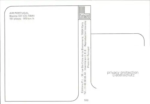 AK / Ansichtskarte Flugzeuge Zivil Air Portugal Boeing 727 CS TBW  Kat. Airplanes Avions