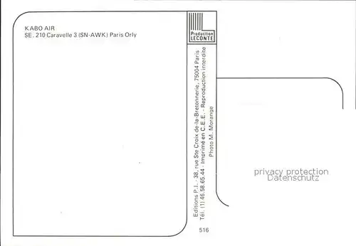 AK / Ansichtskarte Flugzeuge Zivil Kabo Air SE.210 Caravelle 3 SN AWK  Kat. Airplanes Avions