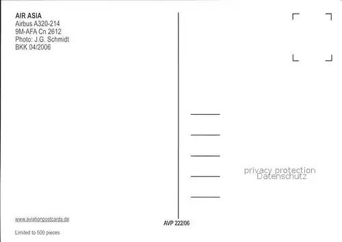 AK / Ansichtskarte Flugzeuge Zivil Air Asia Airbus A320 214 9M AFA Cn 2612 Kat. Airplanes Avions
