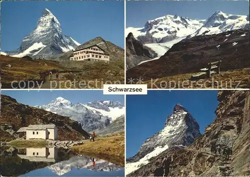 AK / Ansichtskarte Schwarzsee Zermatt VS Hotel Schwarzsee Mte. Rosa Matterhorn Kapelle Kat. Zermatt