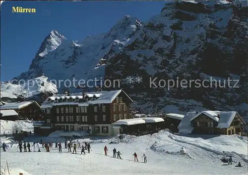 AK / Ansichtskarte Muerren BE Skischulplatz mit Eiger und Moench Kat. Muerren