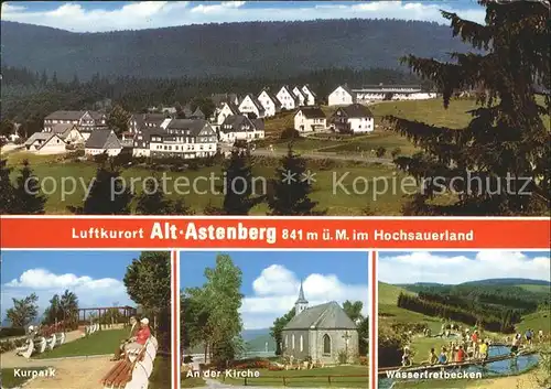 AK / Ansichtskarte Astenberg Kurpark Kirche Wassertretbecken Kat. Schmallenberg