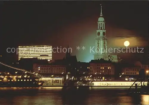 AK / Ansichtskarte Hamburg Mondnacht am Hafen Kat. Hamburg