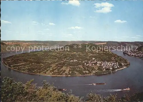 AK / Ansichtskarte Boppard Rhein Fliegeraufnahme mit grosser Rheinschleife Kat. Boppard