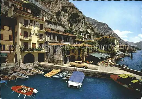 AK / Ansichtskarte Limone sul Garda Boote Restaurant Hotel am See Kat. 