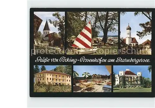 AK / Ansichtskarte Possenhofen Starnberg Kirche Schloss Terrasse  Kat. Poecking