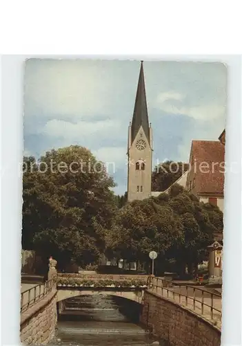 AK / Ansichtskarte Weiler Allgaeu Kirche Bruecke  Kat. Fischen i.Allgaeu