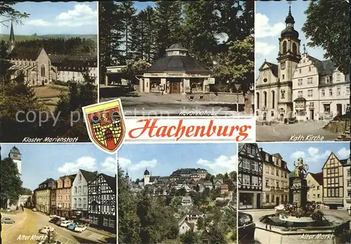 AK / Ansichtskarte Hachenburg Westerwald Katholische Kirche Alter Markt Kloster Marienstatt Kat. Hachenburg