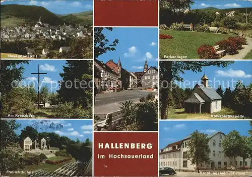 AK / Ansichtskarte Hallenberg Kreuzbergkapelle Parkanlagen Freilichtbuehne Kat. Hallenberg