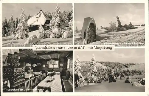 AK / Ansichtskarte Darmstaedter Huette Winteridyll Hoehenskiweg Huettenstube Panorama Kat. Moostal Pians Tirol