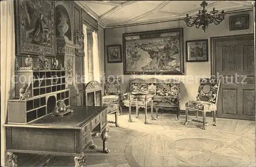 AK / Ansichtskarte Wilhelmshoehe Kassel Loewenburg Arbeitszimmer Schreibtisch Kurfuerst Wilhelm I von Hessen Gemaelde Moebel Gobelin Kat. Kassel