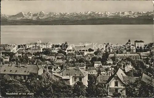 AK / Ansichtskarte Neuchatel NE et les Alpes Lac Kat. Neuchatel