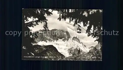 AK / Ansichtskarte Kreuzeck Kreuzeckbahn gegen Zugspitze Wettersteingebirge Huber Karte Nr 186 Kat. Garmisch Partenkirchen