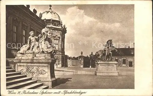 AK / Ansichtskarte Wien Schloss Belvedere Sphinx mit Pferdebaendiger Denkmal Kat. Wien