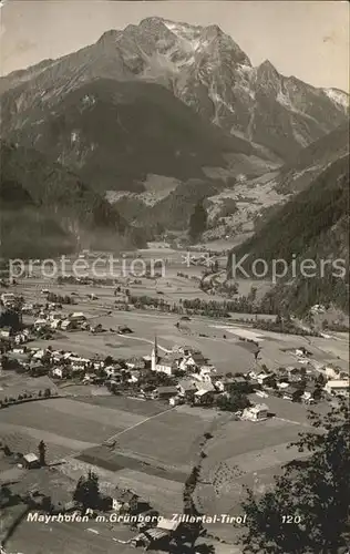 AK / Ansichtskarte Mayrhofen Zillertal Panorama mit Gruenberg Kat. Mayrhofen