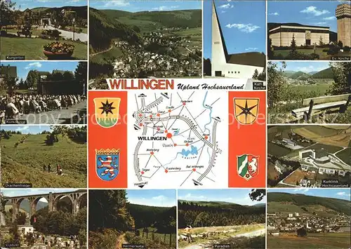 AK / Ansichtskarte Willingen Sauerland Katholische Evangelische Kirche Viadukt Kurklinik Hochsauerland  Kat. Willingen (Upland)