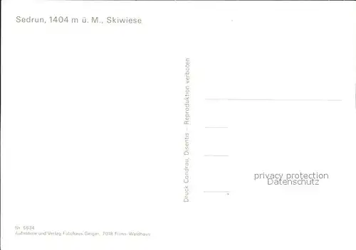 AK / Ansichtskarte Sedrun Skiwiese Eisenbahn  Kat. Sedrun