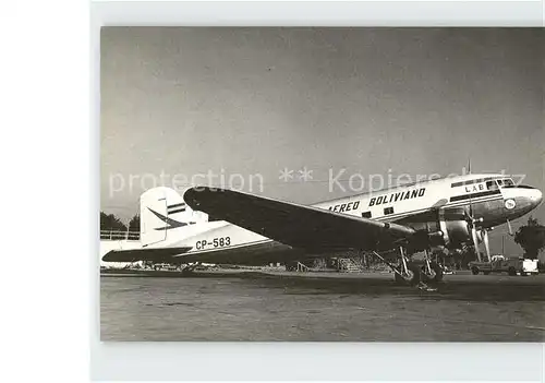 AK / Ansichtskarte Flugzeuge Zivil Lloyd Aereo Boliviano DC 3 CP 583 c n 9668 Kat. Airplanes Avions