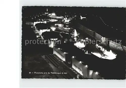 AK / Ansichtskarte Exposition Internationale Liege 1939 Panorama pris du Teleferique Soir 
